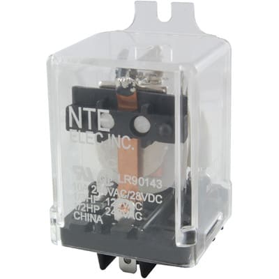 NTE Electronics R10-14A10-24F RELAY-24VAC 10AMP 3PDT GEN.PURPOSE FLANGE MOUNT 