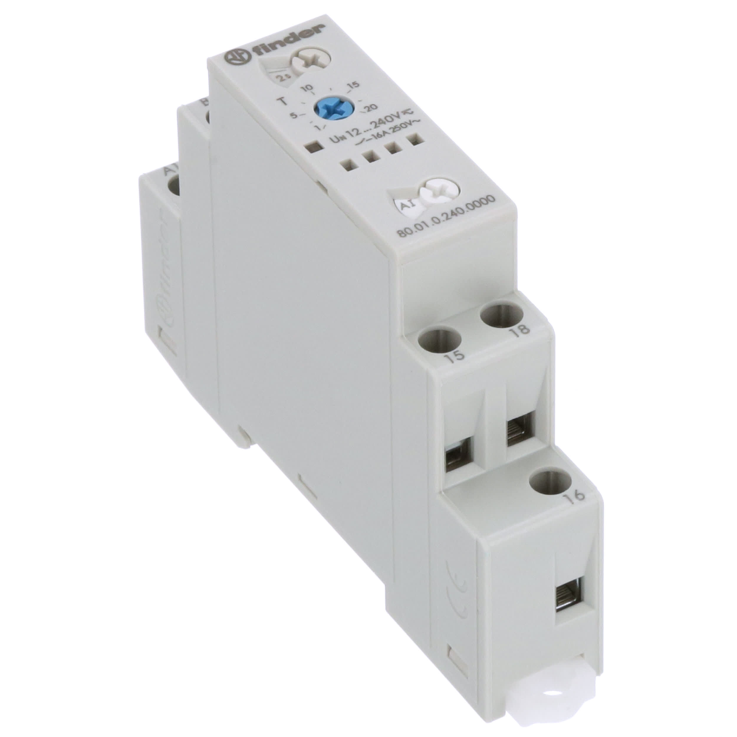 Finder 80.01 tiempo relés 12-240v AC DC//16a//1 cambiador industria 80.01.0.240