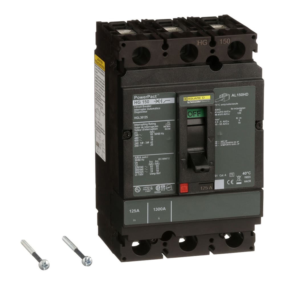 Details about   SQUARE D 125 AMP POWERPACT HL150 CIRCUIT BREAKER HLL36125LV DISCONNECT 