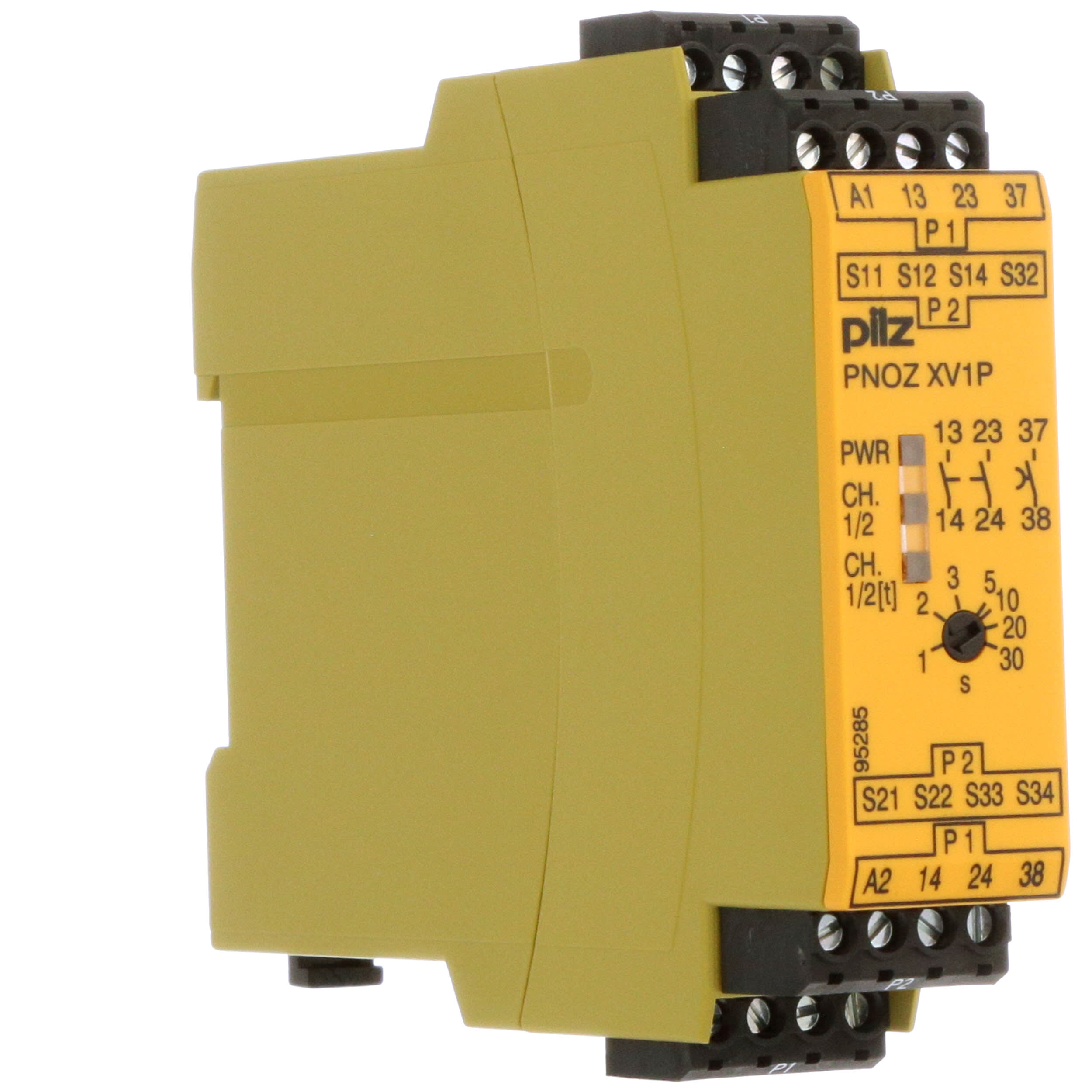 Pilz - PNOZ XV1P 30/24VDC 2N/O 1N/O T - Safety Relay, Cat4 24Vdc, 2 NO ...