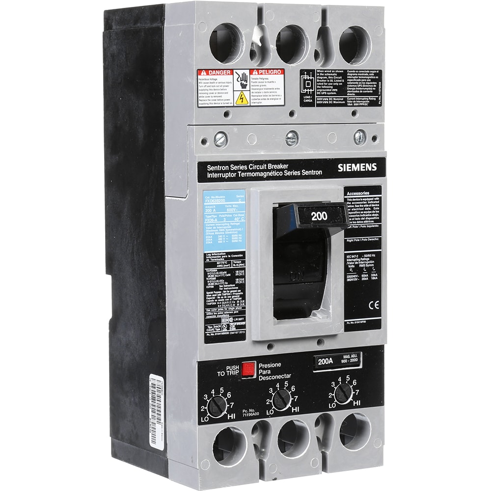 Circuit Breaker SIEMENS FXD62B200 200 Amp 600 Volt 2 POLE 