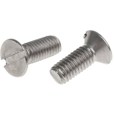 RS PRO - 9141696 - A2 s/steel slotted csk head screw M6x16 - RS