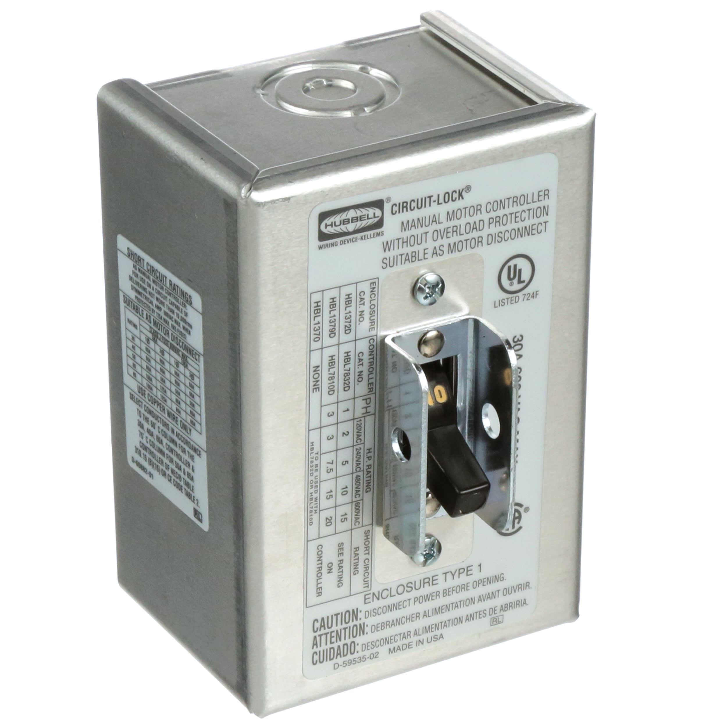 Hubbell Hbl1379d Motor Controller 30A 600V