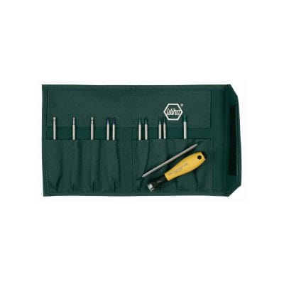 Interchangeable 12-Piece Set Wiha 26985 System 4 ESD Safe Drive-Loc Slotted 1.5-4.0 and Phillips 000-1 and Torx T1-T15 