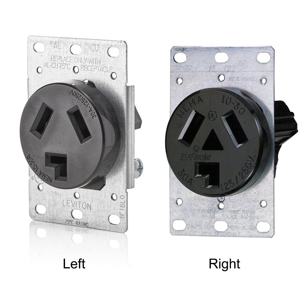 Leviton 5207S10 Straight Blade Single Receptacle, 30A/250V, 4AWG