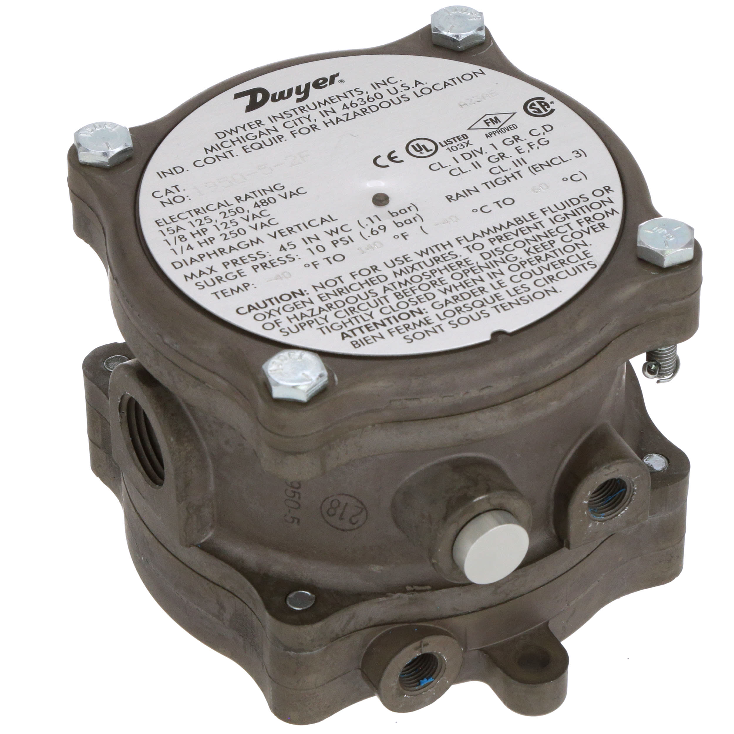 Dwyer 1950-5-2F Pressure Switch 195052F