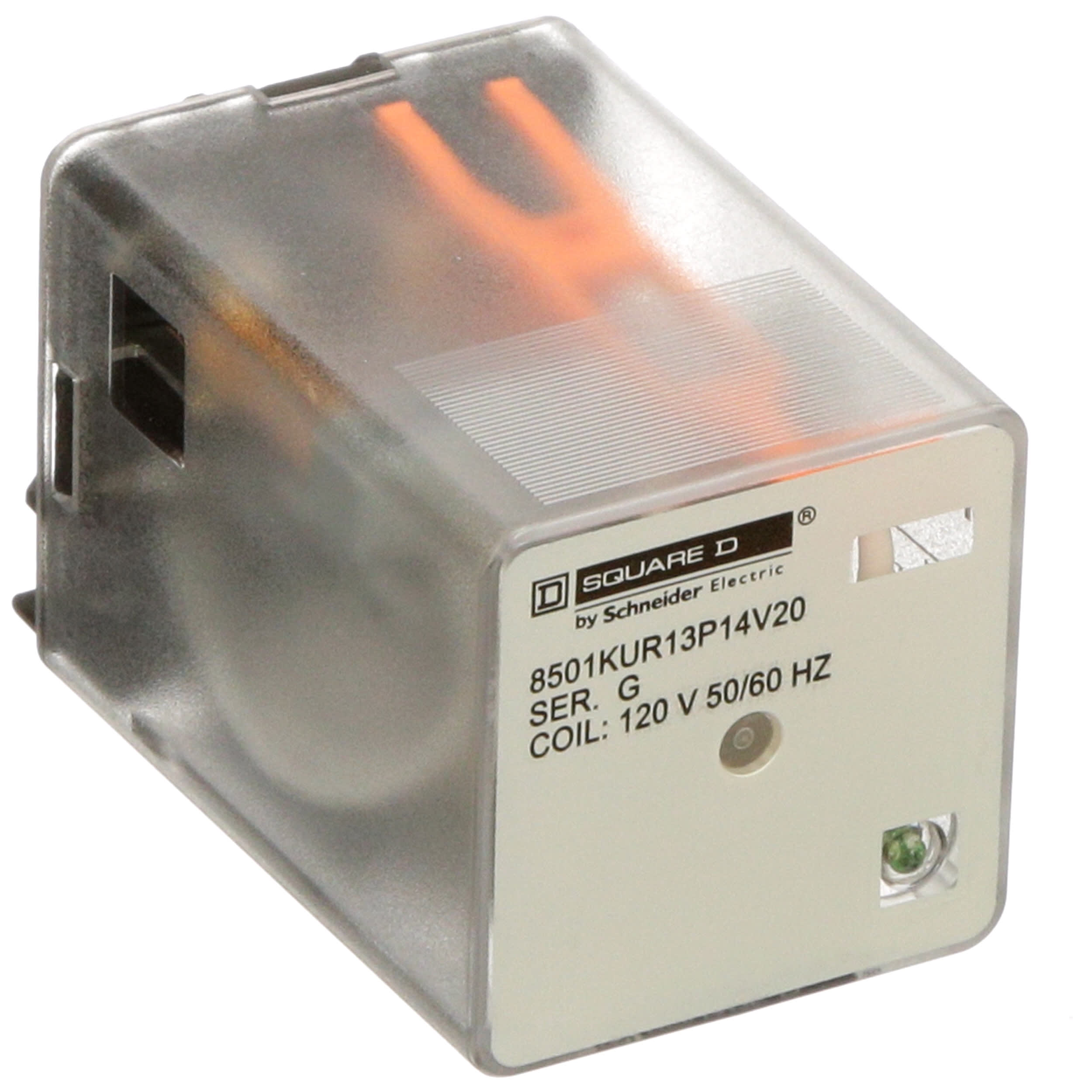 Square D 8501KUR13P14V20 Power Relay 11 Pin, 120VAC, 3PDT, 6.6A