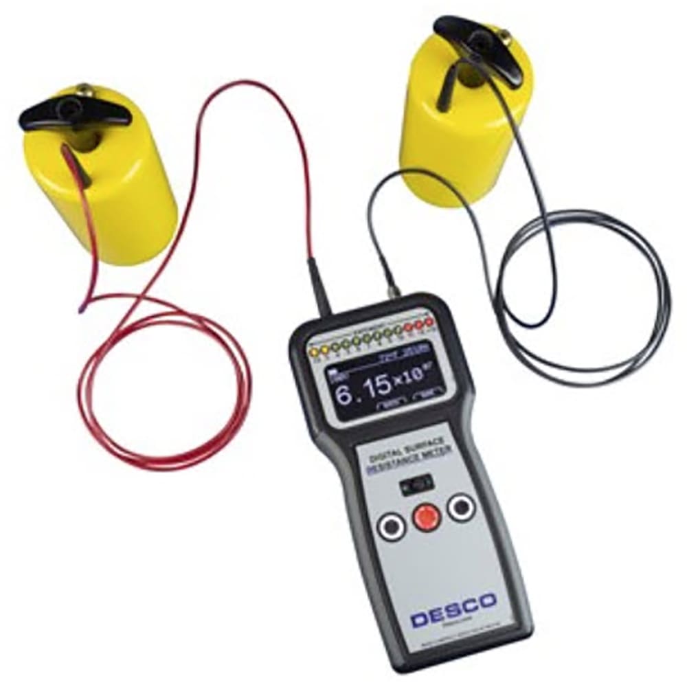 Desco 19290 Digital Surface Resistance Meter Kit, 5' Leads, Ground