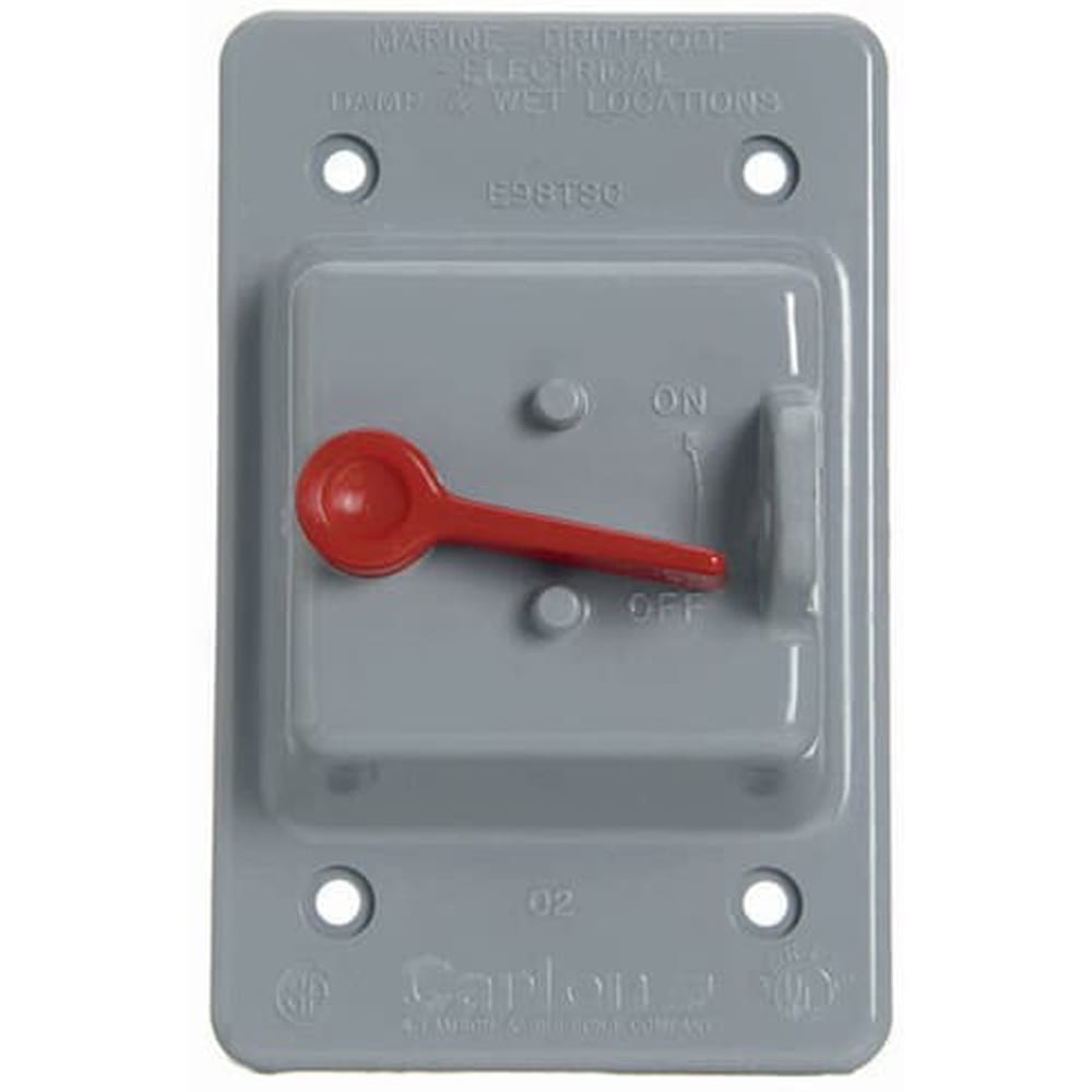 Carlon by ABB E98TSCN Vertical Mount Toggle Switch Box Cover, 4.75"L x 3"W, Polycarbonate