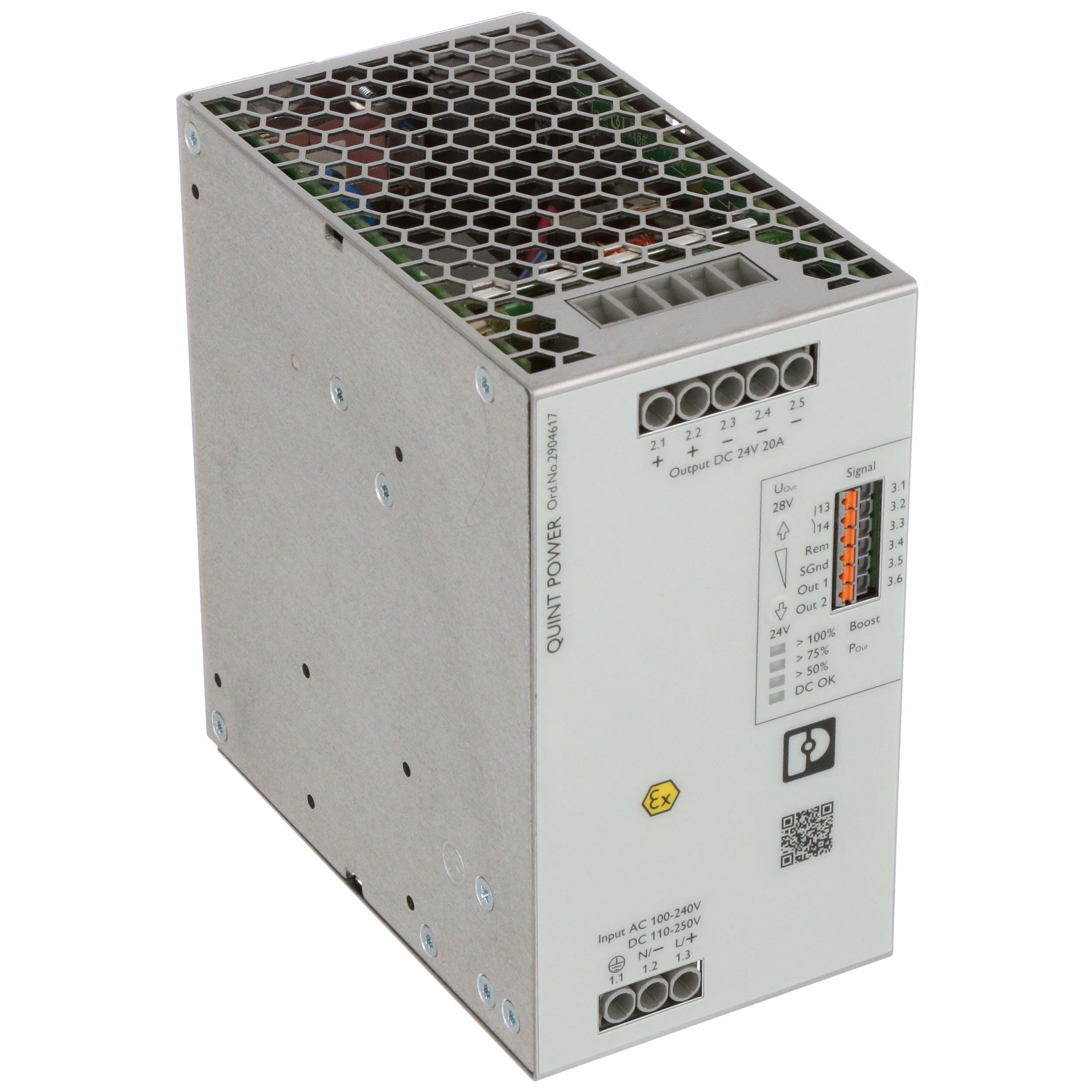 Phoenix Contact - 2904617 - Power Supply, ACDC, 24VDC, 20A, 240W, DIN ...