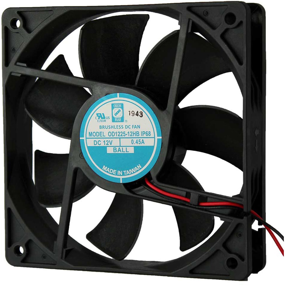 Orion Fans OD122512MBIP68 DC Fan, IP68, 12V,90CFM, 35db, 2500RPM