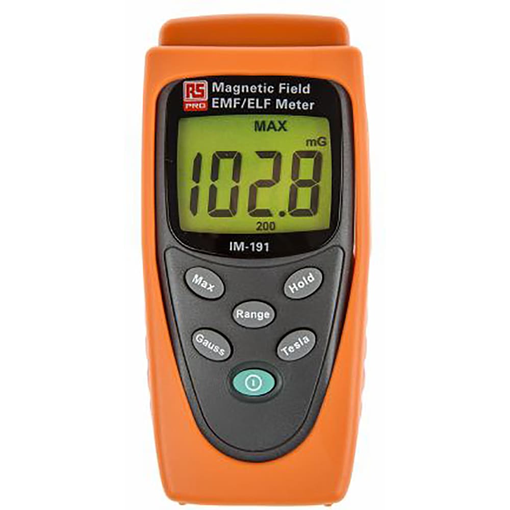 RS PRO - 1065309 - EMF Meter LCD Display 300Hz 100h 9V Battery Single ...