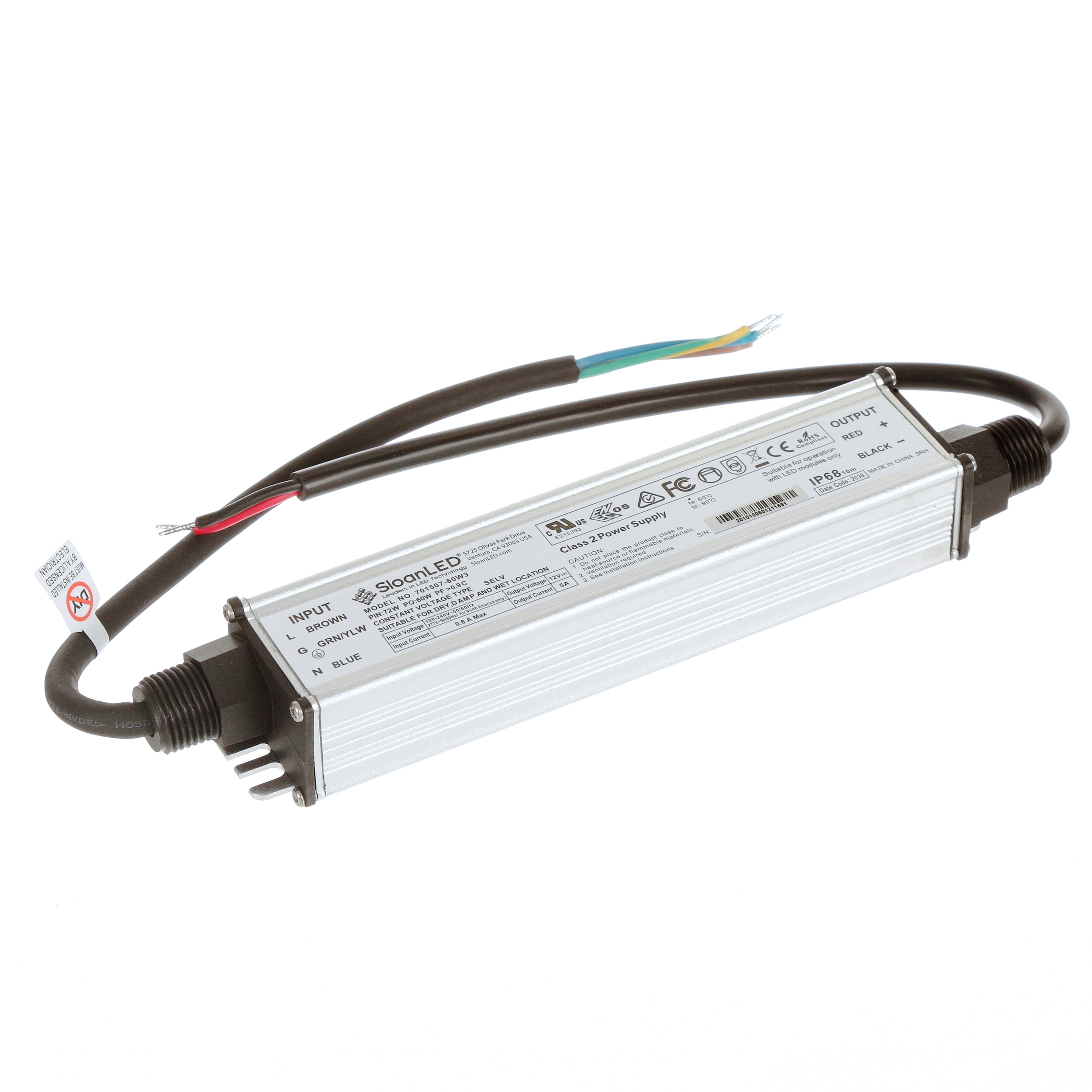 Led light strip power supply 12v Part# 701507 Sloan 