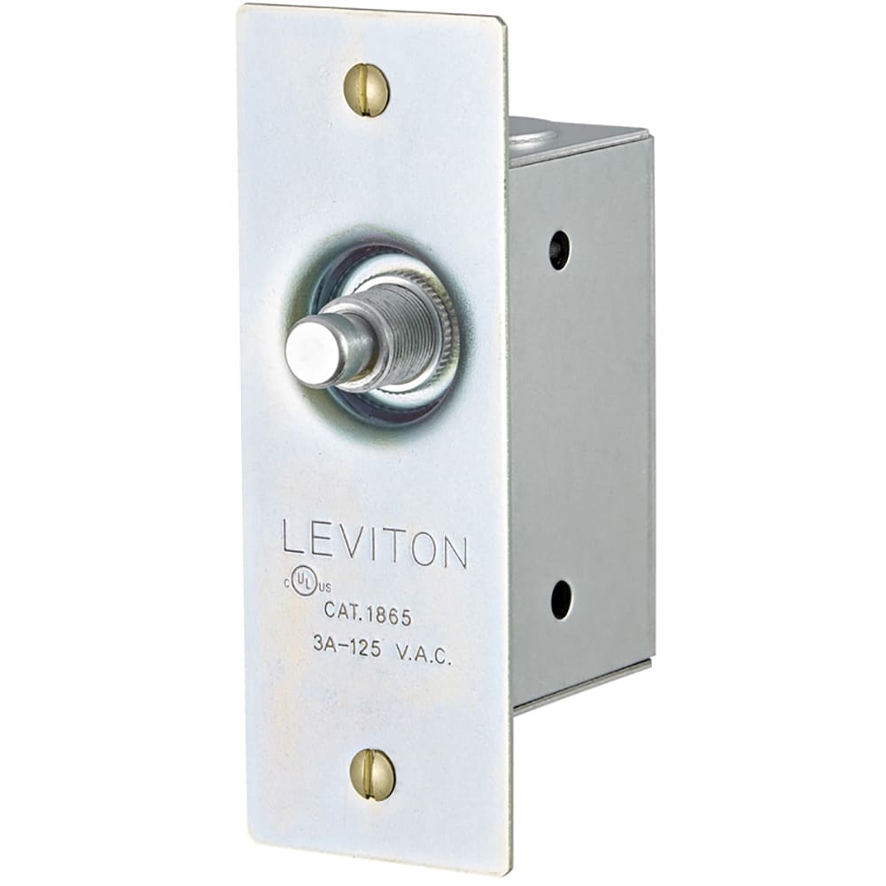 Leviton 1865 Doorjamb Switch, w/Jamb Box, Single Circuit, Momentary