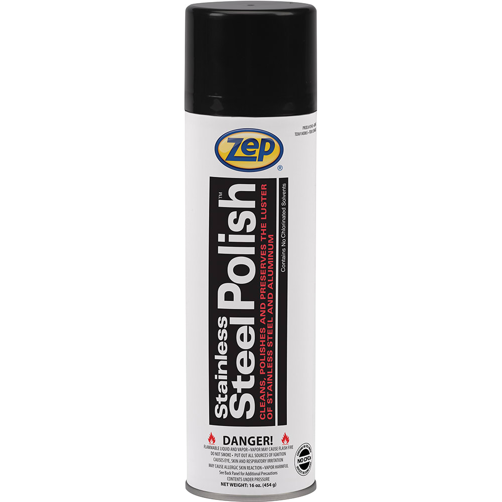 Zep 14301 Stainless Steel Polish, Aerosol, 16 oz, Designed Chrome
