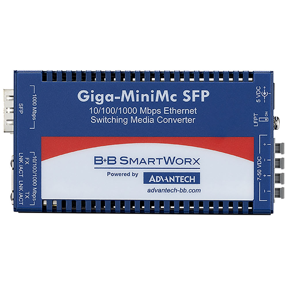 Advantech - IMC-370-SFP-PS-A - Giga-MiniMc, TX/SFP, W/AC Adaptor - RS